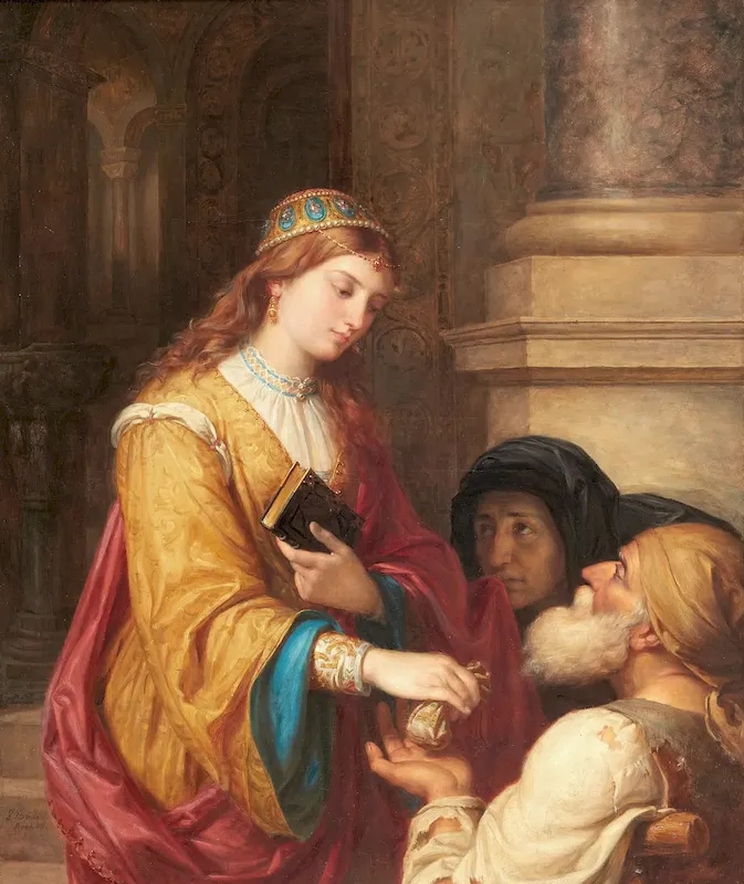 Donna che fa l'elemosina - Louis Brüls - 1871